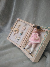 Load image into Gallery viewer, Estate Sale miniature doll in her box, collectors, permanently affixed items, doll is not affixed
